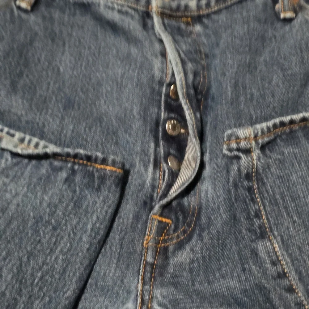 Levis 501 Jeans Mens 42x30 Blue Denim Button Fly Straight Leg Classic Fit Dark‎